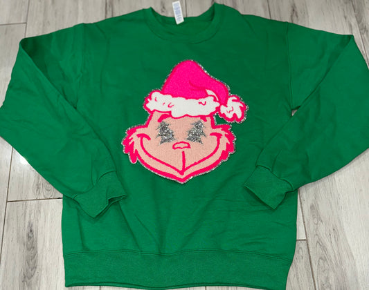 GMan Pink patch crewneck